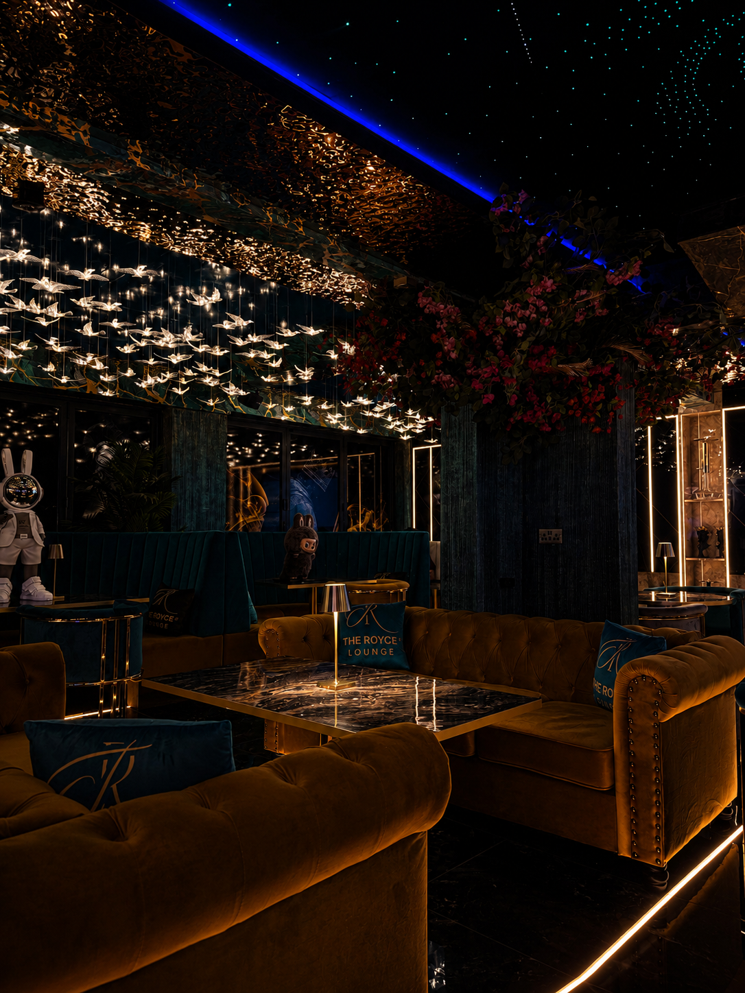 Interior atmosphere at The Royce — low-lit booths, warm tones.